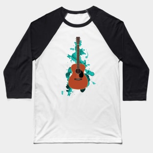 Concert Style Acoustic Guitar All Mahogany Baseball T-Shirt